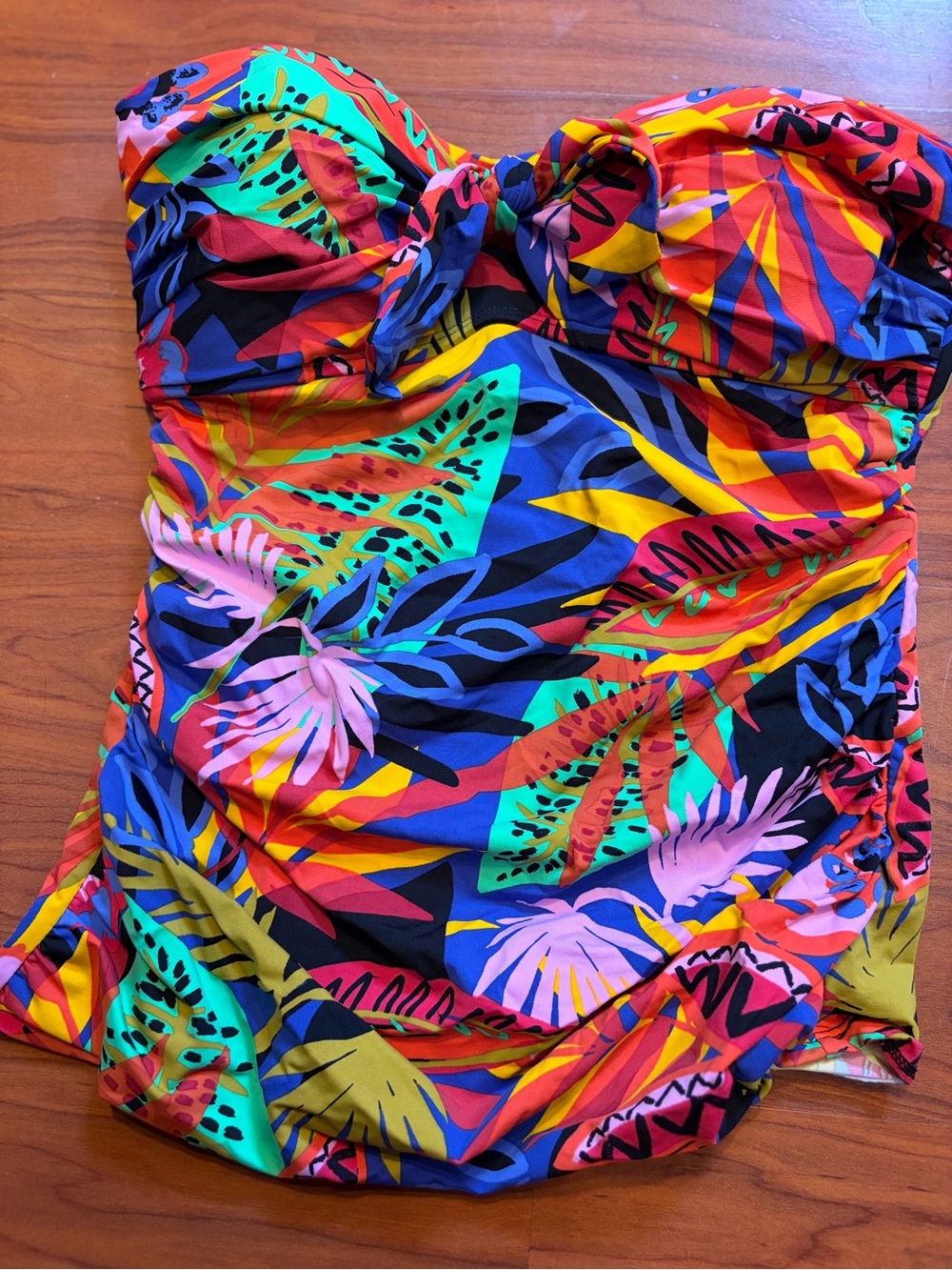 WomensTropical Print Swim Tankini Top - Multicolor